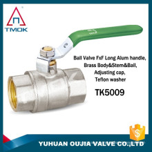 TMOK 1/2'' long handle female and female NPT PN40 forged full bore full port brass ball valve teflon washer with CE